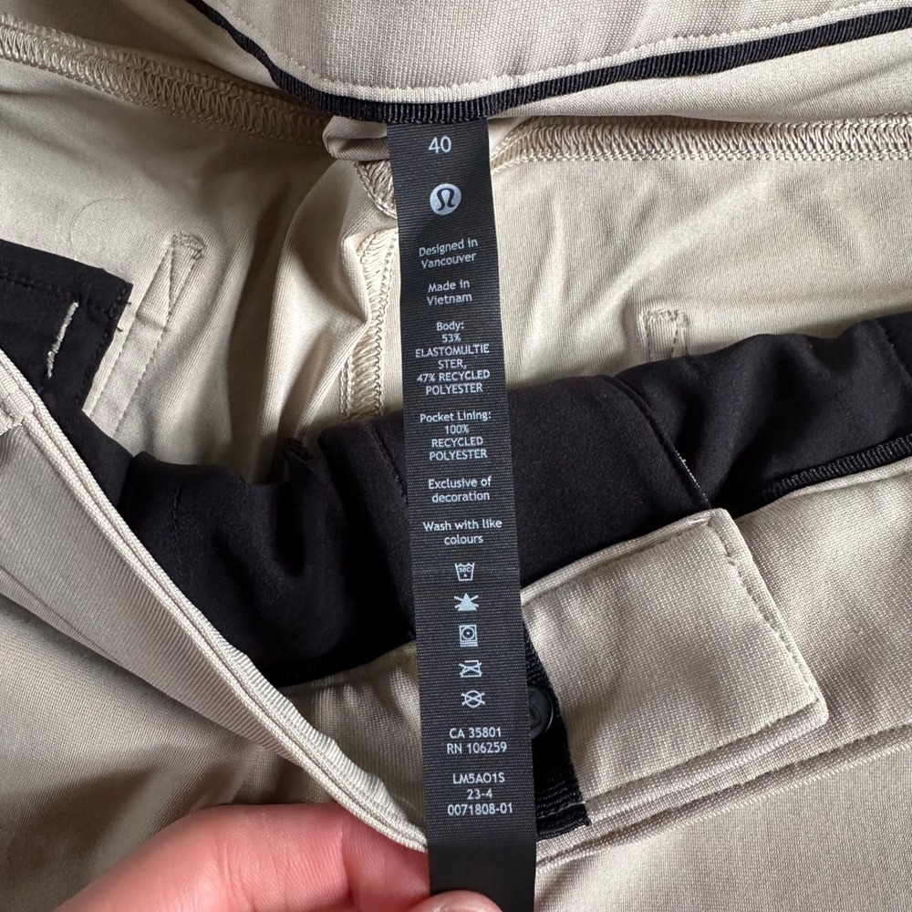 Lululemon ABC Pant Mens 40 Tan Good Warpstreme Classic Fit 5-Pocket LM5A01S - Picture 5 of 7